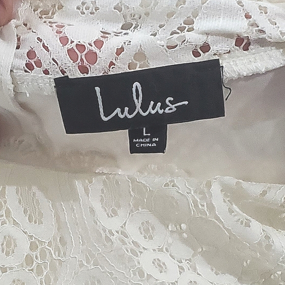 Appetite for Seduction White Lace Long Sleeve Dress | Lulus | Size Large NWT - Picture 6 of 8